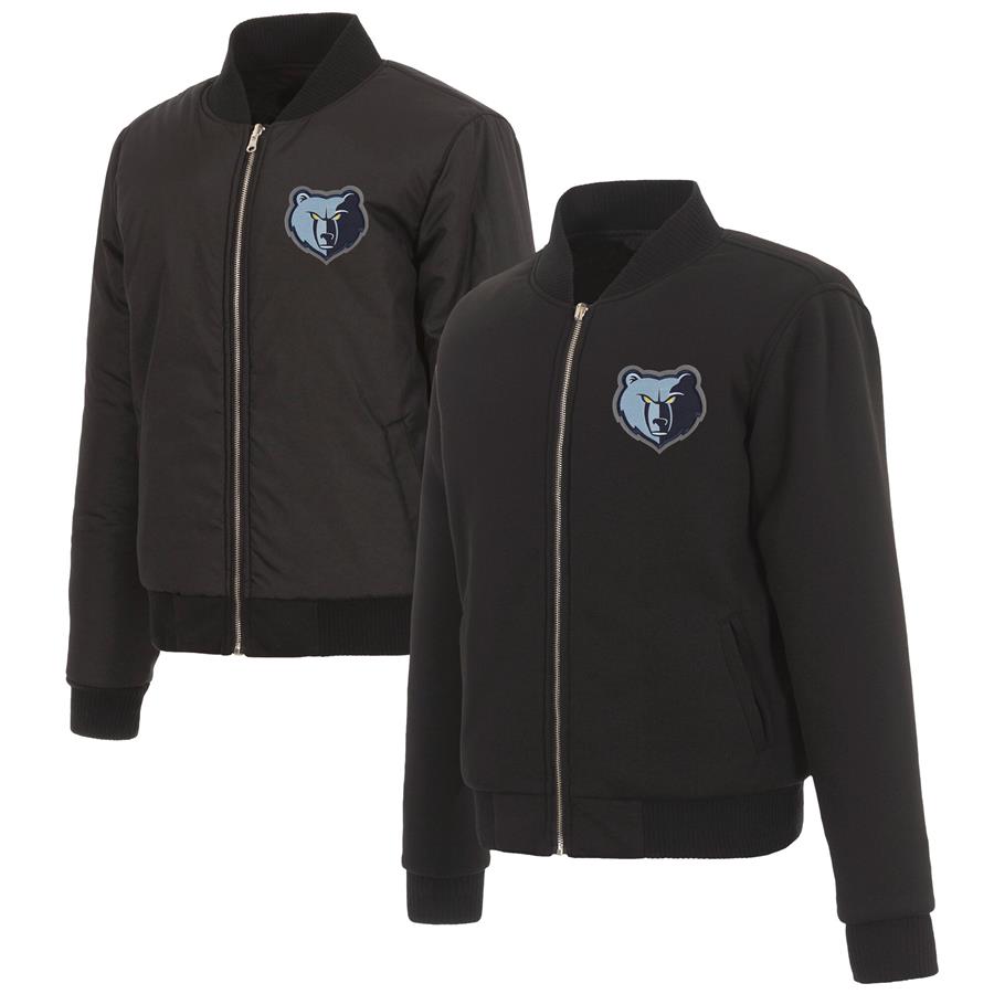 Memphis Grizzlies JH Design Women's Reversible Jacket with Fleece and Nylon Sides - Black