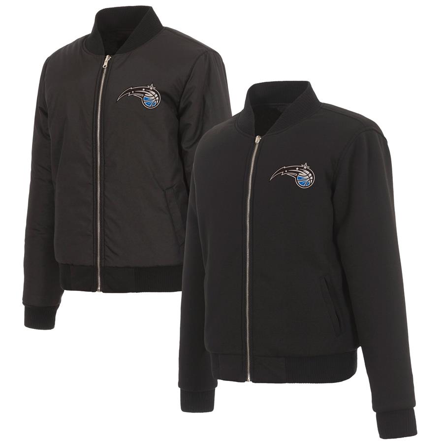 Orlando Magic JH Design Women's Reversible Jacket with Fleece and Nylon Sides - Black