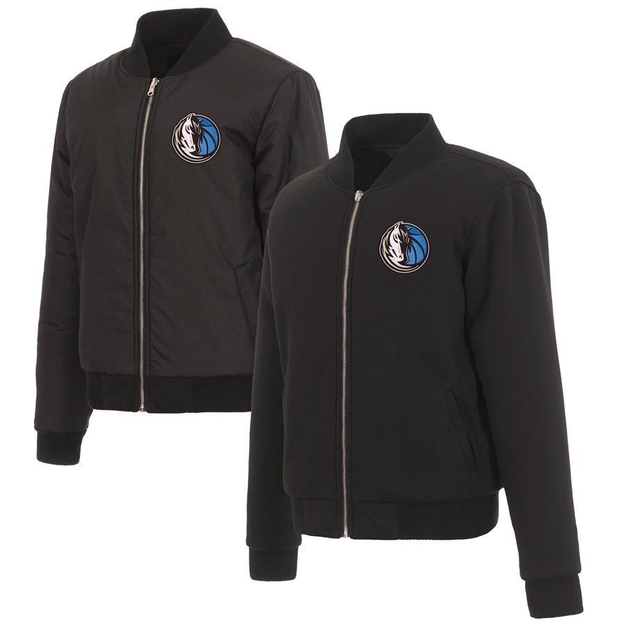 Dallas Mavericks JH Design Women's Reversible Jacket with Fleece and Nylon Sides - Black