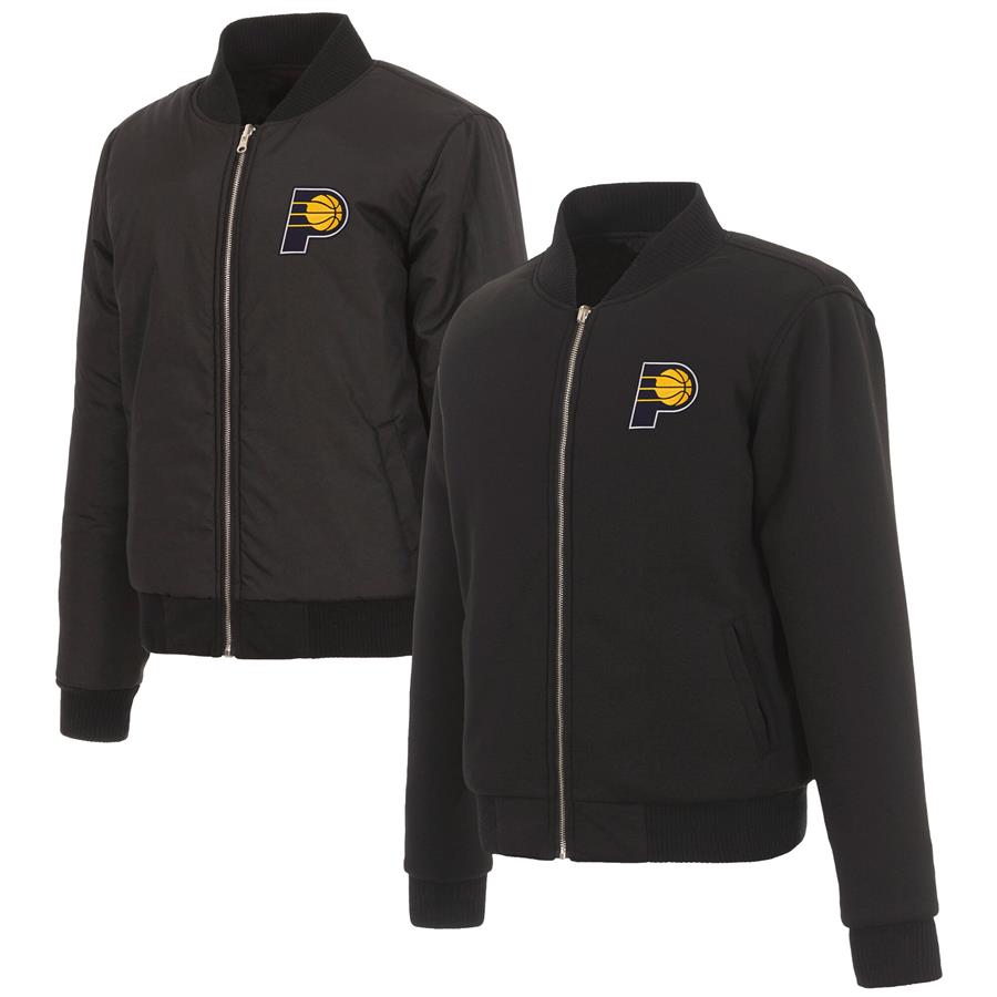 Женская флиска Indiana Pacers JH Design Reversible Jacket with and Nylon Sides (чёрный)