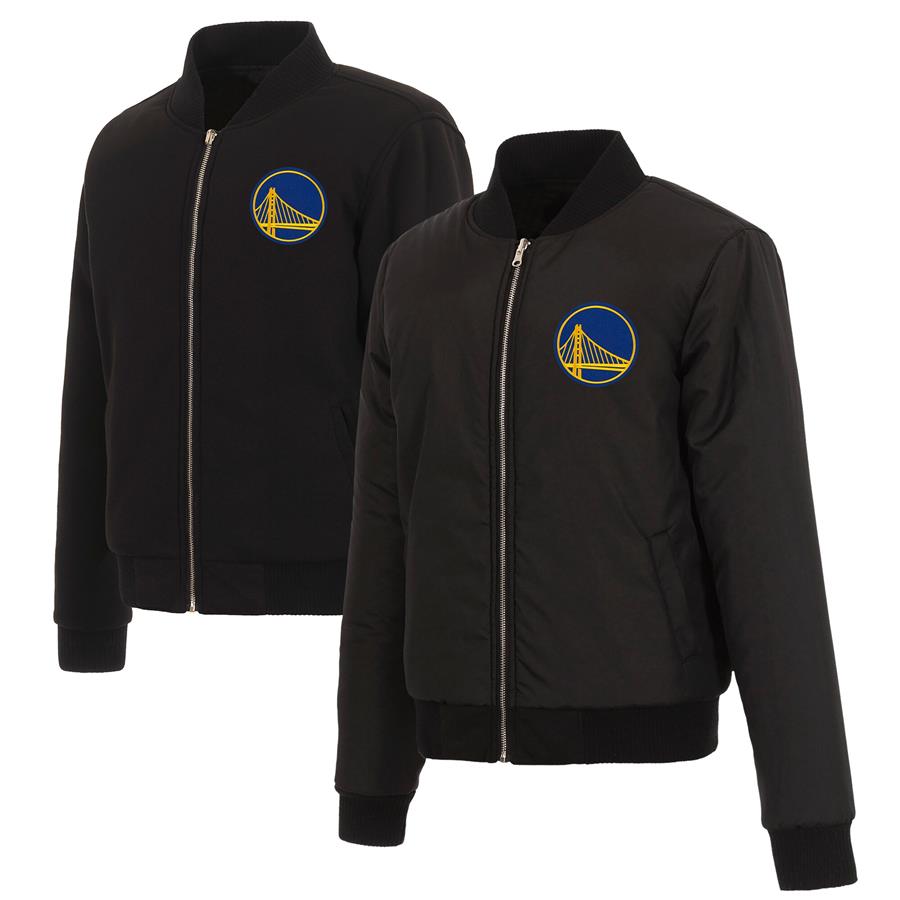 Женская флиска Golden State Warriors JH Design Reversible Jacket with and Nylon Sides (чёрный)