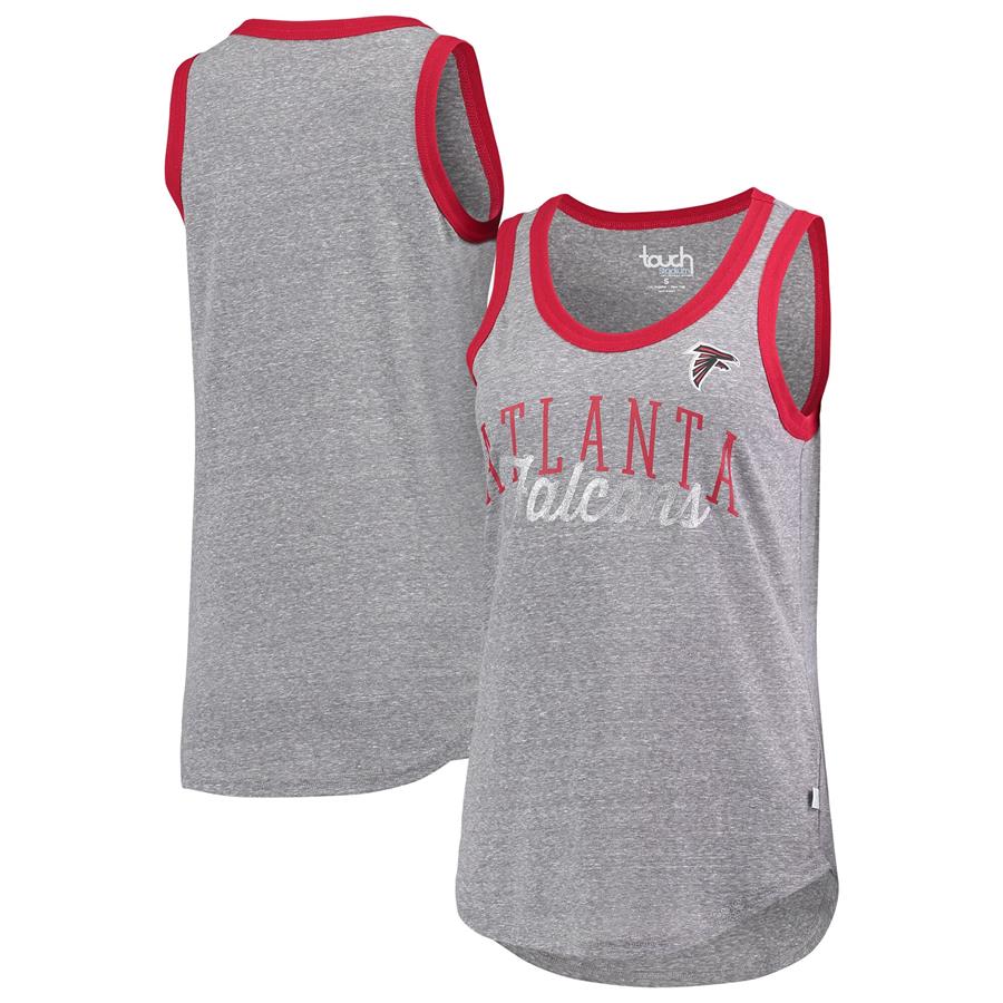 Atlanta Falcons Touch by Alyssa Milano Women's Varsity Scoop Neck Tank Top - Heathered Gray