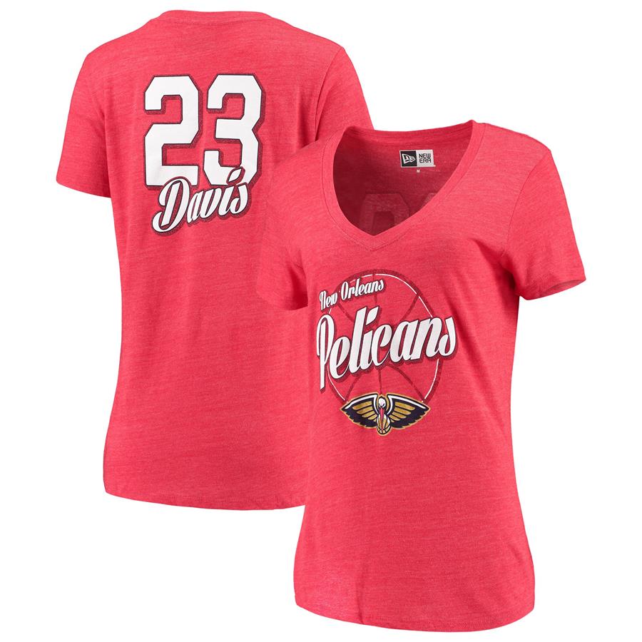 Anthony Davis New Orleans Pelicans New Era Women's Name & Number Tri-Blend V-Neck T-Shirt - Red