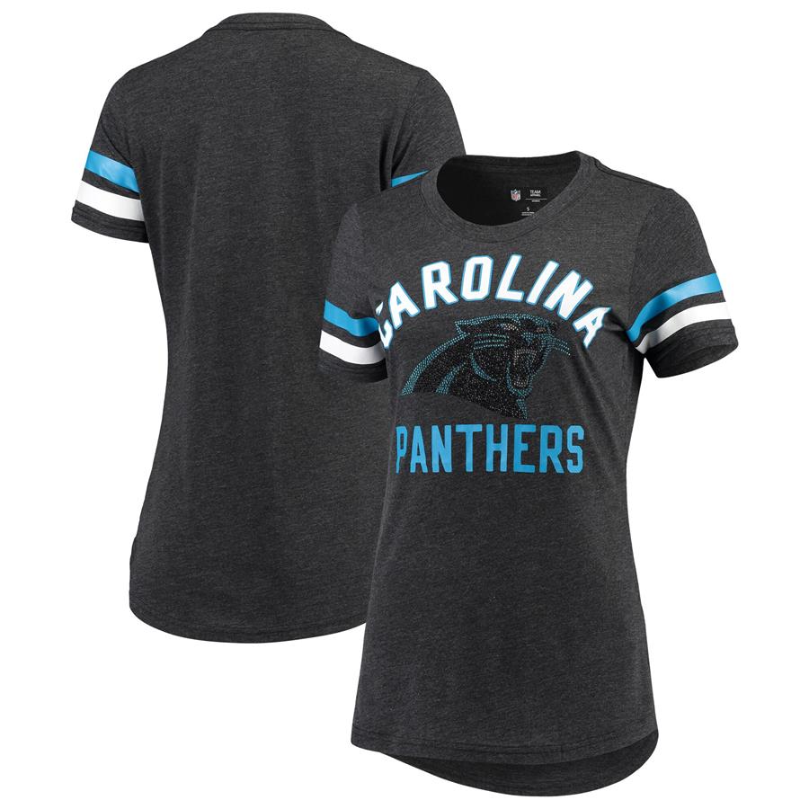 Carolina Panthers G-III 4Her by Carl Banks Women's Extra Point Bling T-Shirt - Black