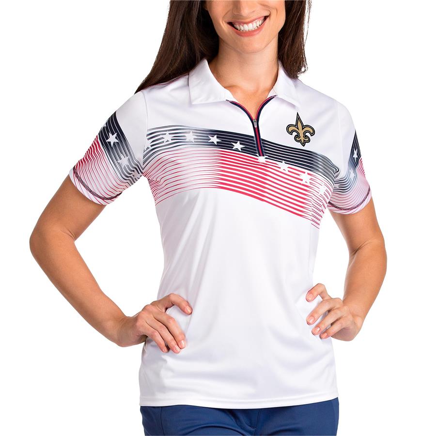 New Orleans Saints Antigua Women's Patriot Polo - White