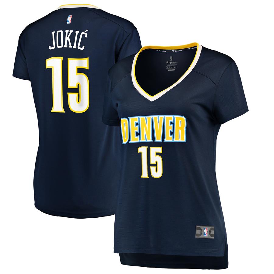 Nikola Jokic Denver Nuggets Fanatics Branded Women's Fast Break Replica Jersey - Icon Edition - Navy