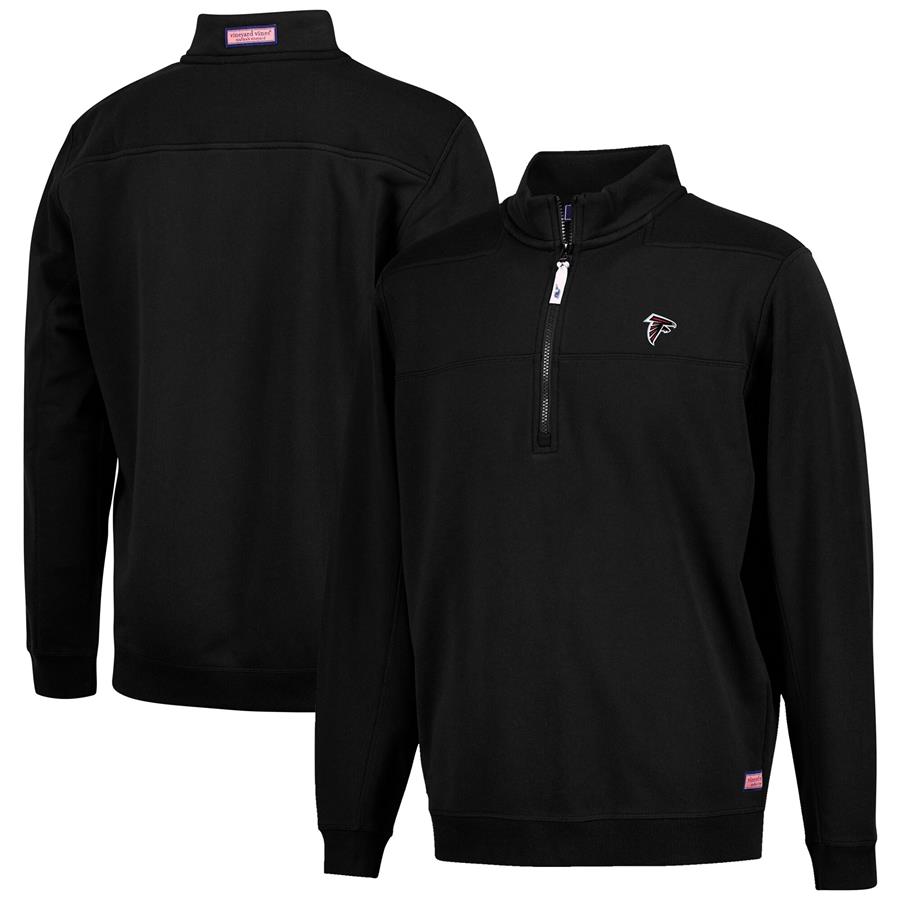 Atlanta Falcons Vineyard Vines Collegiate Shep Shirt Quarter-Zip Pullover Jacket - Black