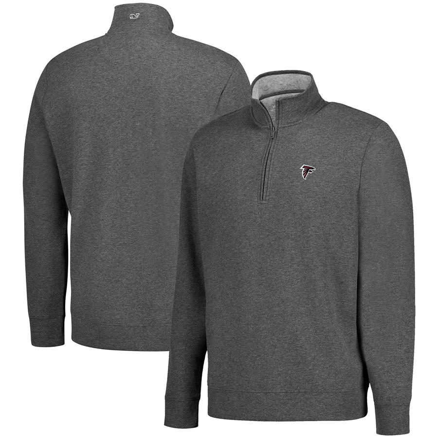 Atlanta Falcons Vineyard Vines Saltwater Solid Quarter-Zip Pullover Jacket - Charcoal