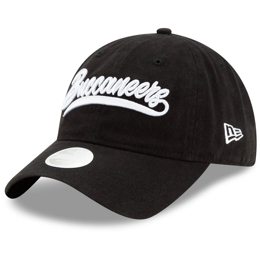 Tampa Bay Buccaneers New Era Women's Tail Sweep 9TWENTY Adjustable Hat - Black