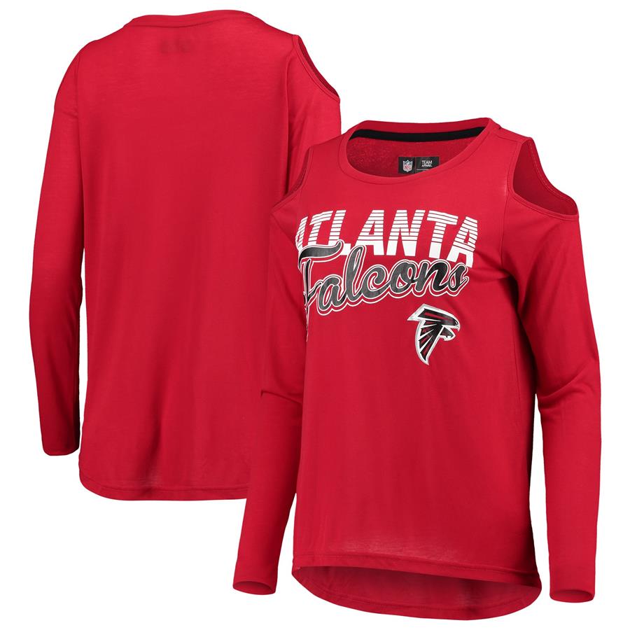 Atlanta Falcons G-III 4Her by Carl Banks Women's Crackerjack Cold Shoulder Long Sleeve T-Shirt - Red