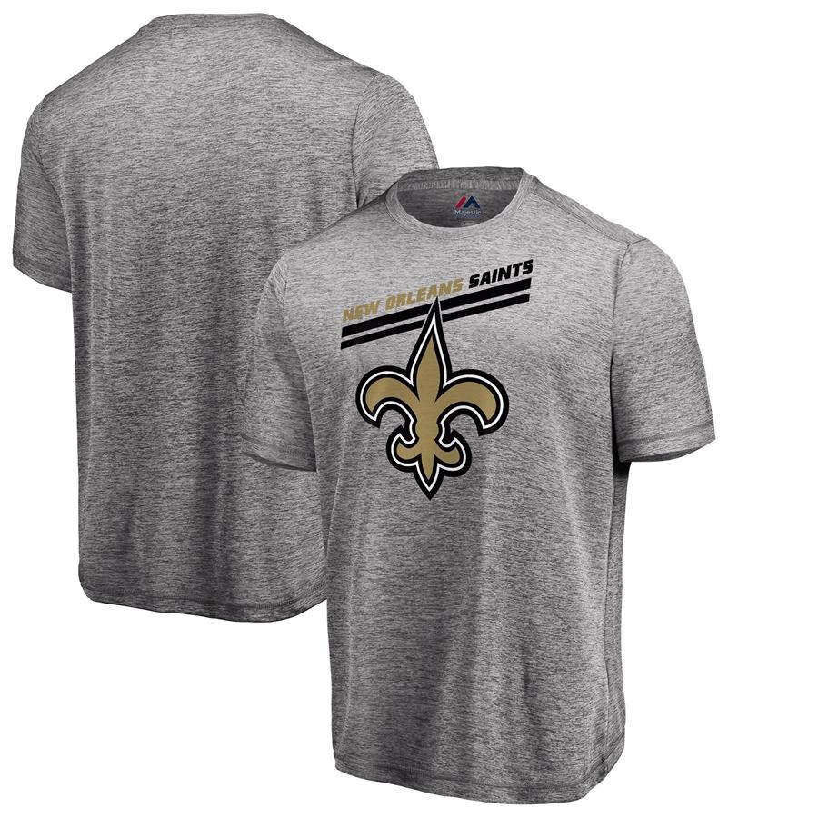 New Orleans Saints Majestic Showtime Pro Grade Cool Base T-Shirt - Heathered Gray