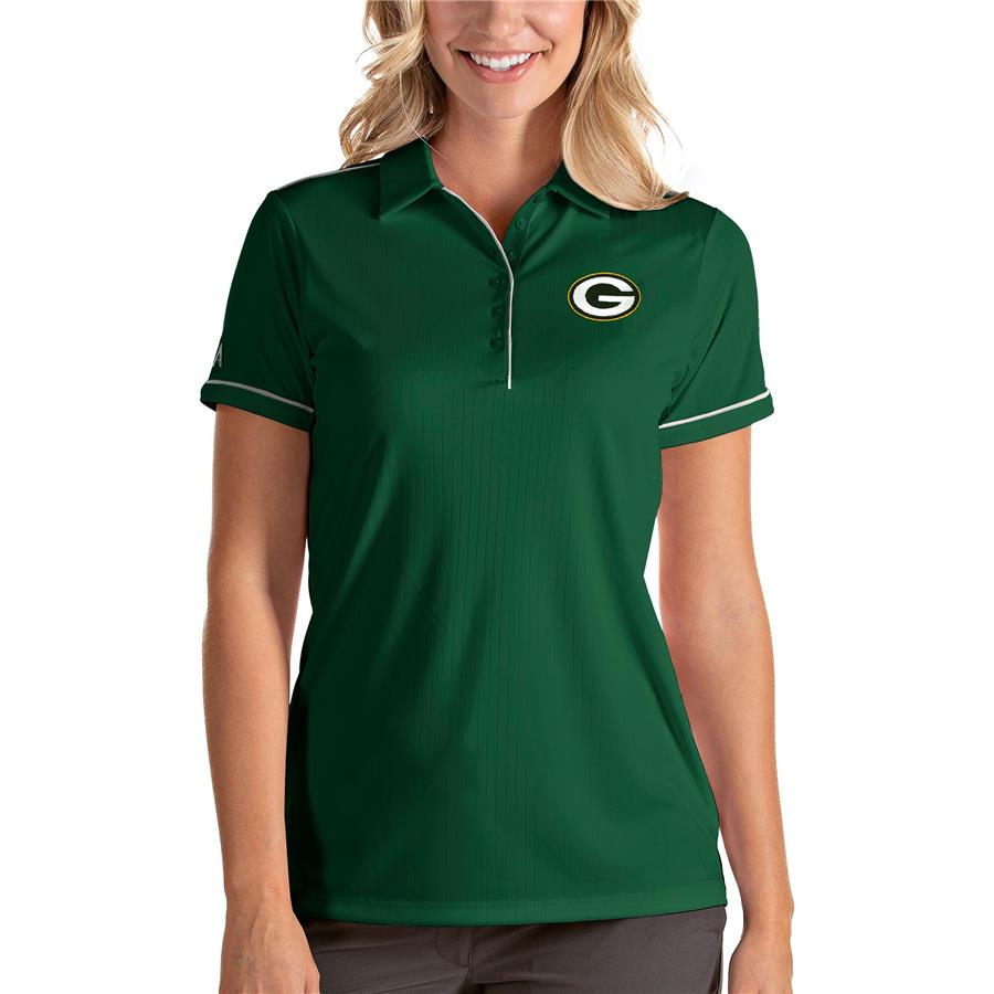 Green Bay Packers Antigua Women's Salute Polo - Green
