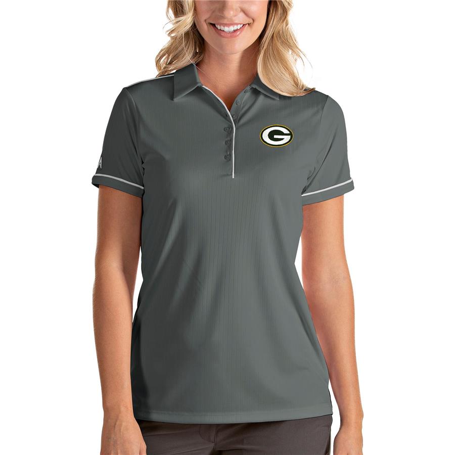 Green Bay Packers Antigua Women's Salute Polo - Steel