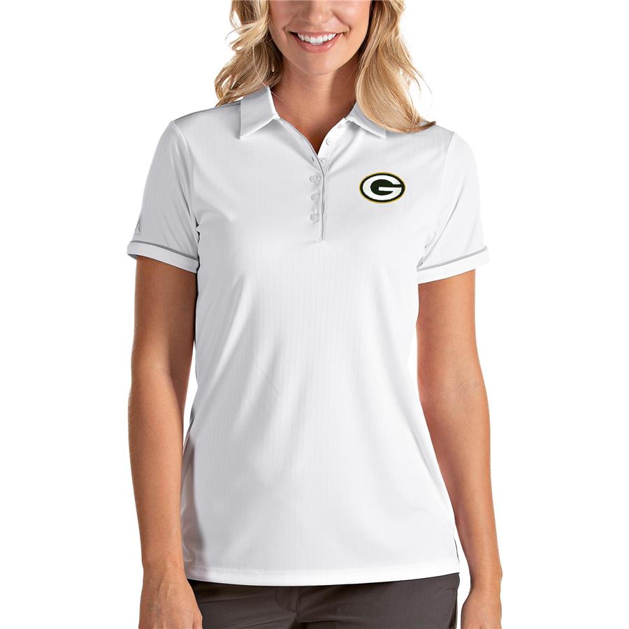 Green Bay Packers Antigua Women's Salute Polo - White