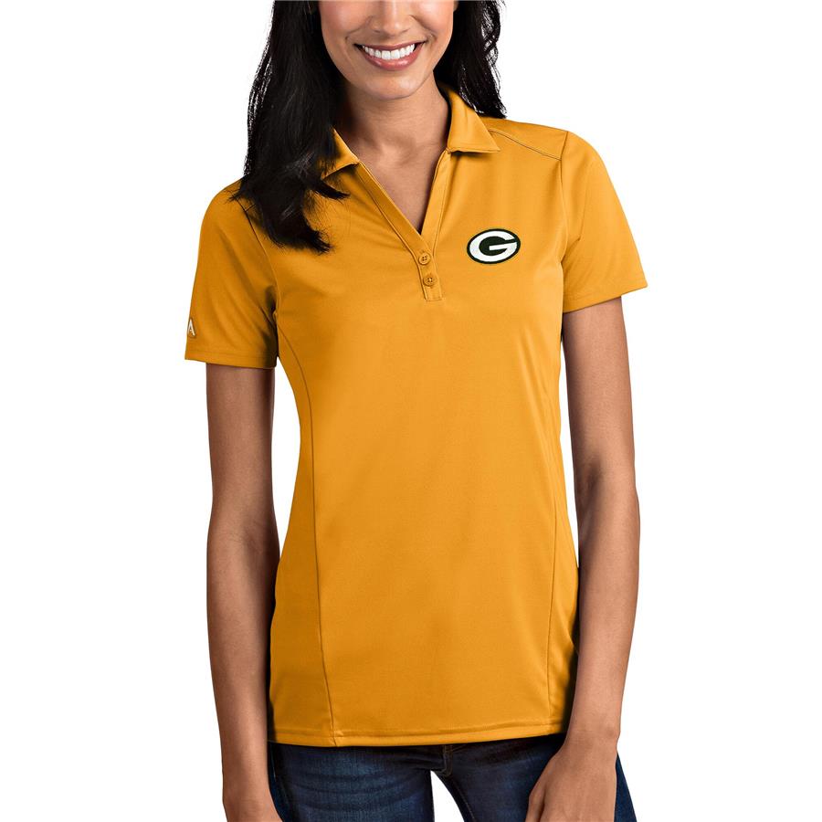 Green Bay Packers Antigua Women's Tribute Polo - Gold