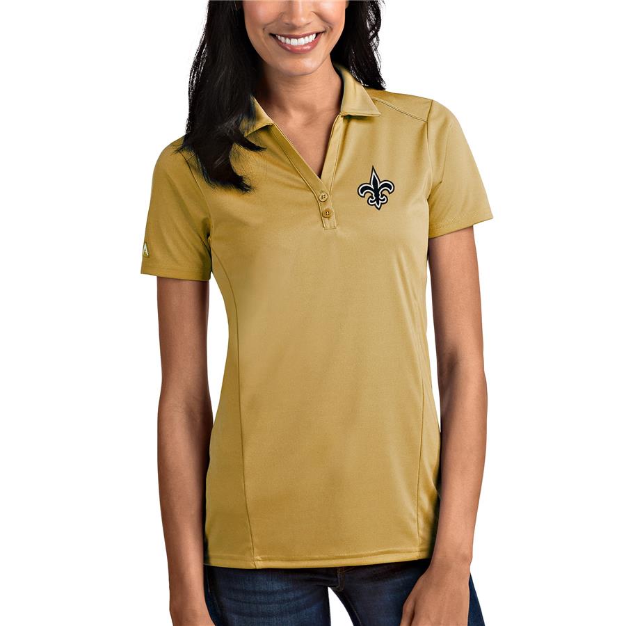 New Orleans Saints Antigua Women's Tribute Polo - Gold