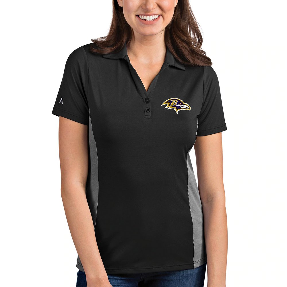 Baltimore Ravens Antigua Women's Venture Polo - Charcoal