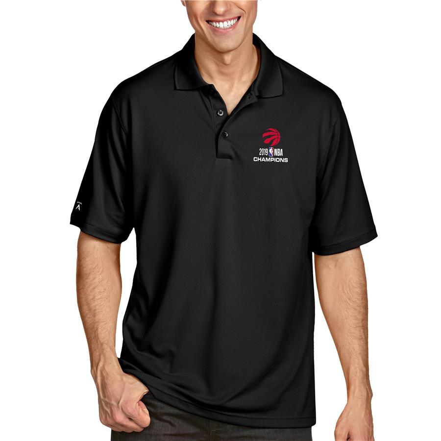 Toronto Raptors Antigua 2019 NBA Finals Champions Pique Xtra-Lite Polo - Black