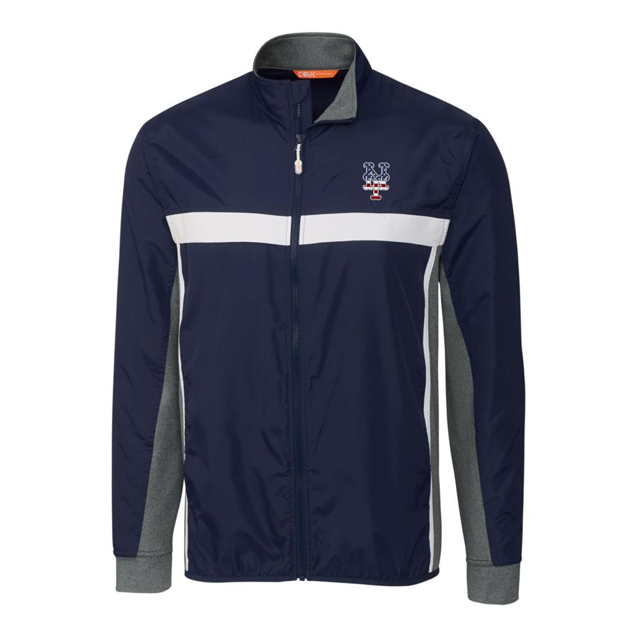 New York Mets Cutter & Buck Stars & Stripes Swish Full-Zip Jacket - Navy