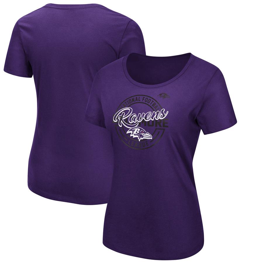 Baltimore Ravens Majestic Women's Showtime Break Free T-Shirt - Purple