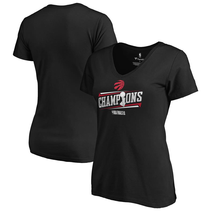 Toronto Raptors Fanatics Branded Women's 2019 NBA Finals Champions Ultimate Delivery V-Neck T-Shirt - Black