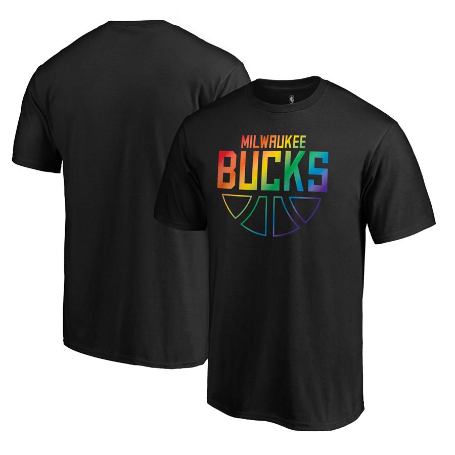 Milwaukee Bucks Fanatics Branded Team Pride Wordmark T-Shirt - Black