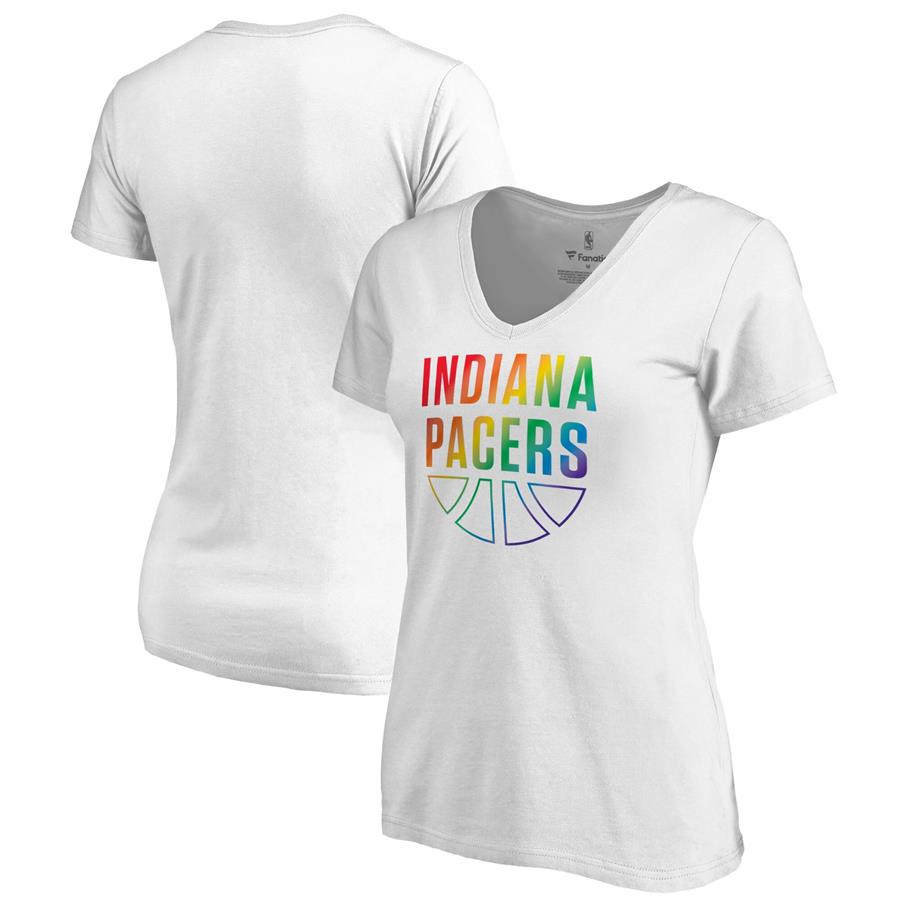 Женская футболка с V-вырезом Indiana Pacers Fanatics Branded Team Pride Wordmark (белый)
