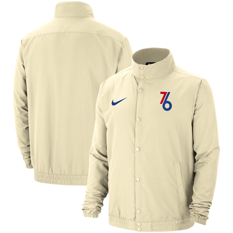 Philadelphia 76ers Nike City Edition Lightweight DNA Full-Snap Jacket - Cream