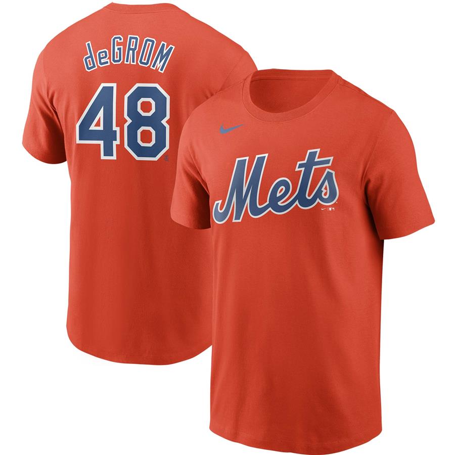 Jacob deGrom New York Mets Nike Name & Number T-Shirt - Orange