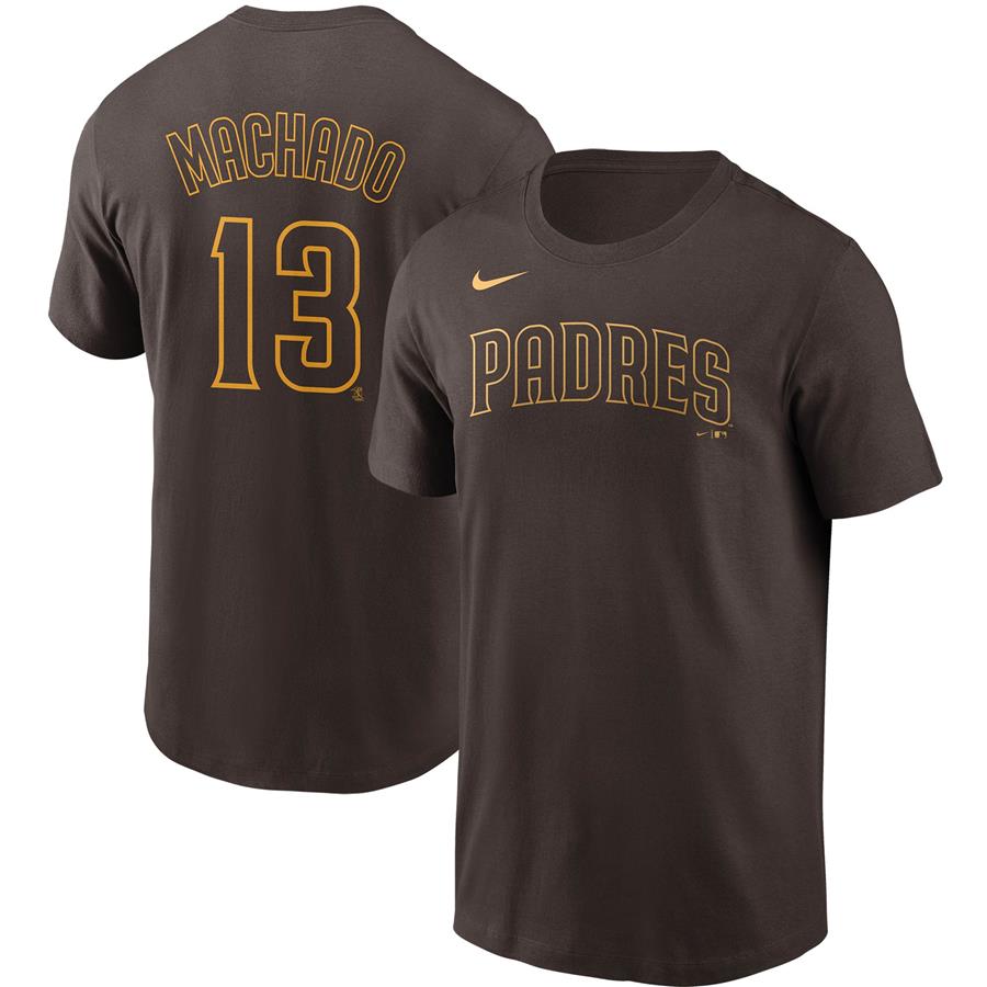 Manny Machado San Diego Padres Nike Name & Number T-Shirt - Brown
