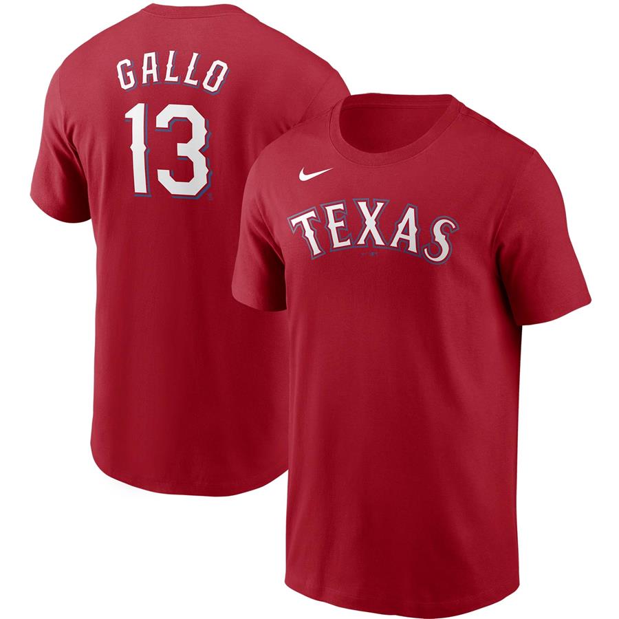 Joey Gallo Texas Rangers Nike Name & Number T-Shirt - Red