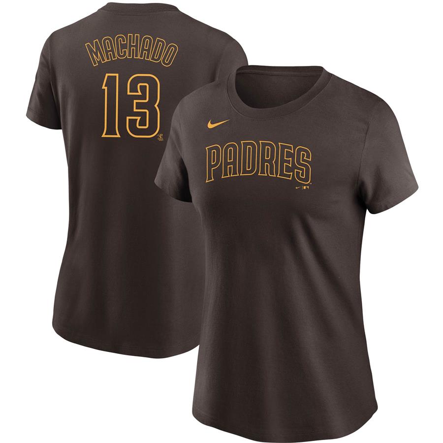 Manny Machado San Diego Padres Nike Women's Name & Number T-Shirt - Brown