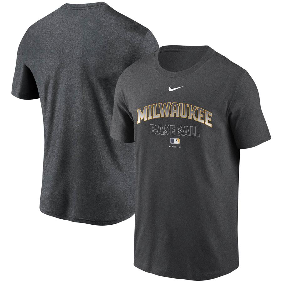 Milwaukee Brewers Nike Authentic Collection Legend Performance T-Shirt - Charcoal