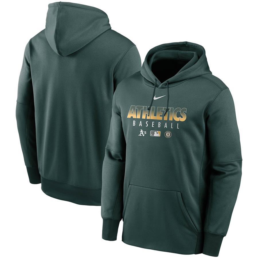 Oakland Athletics Nike Authentic Collection Therma Performance Pullover Hoodie - Green