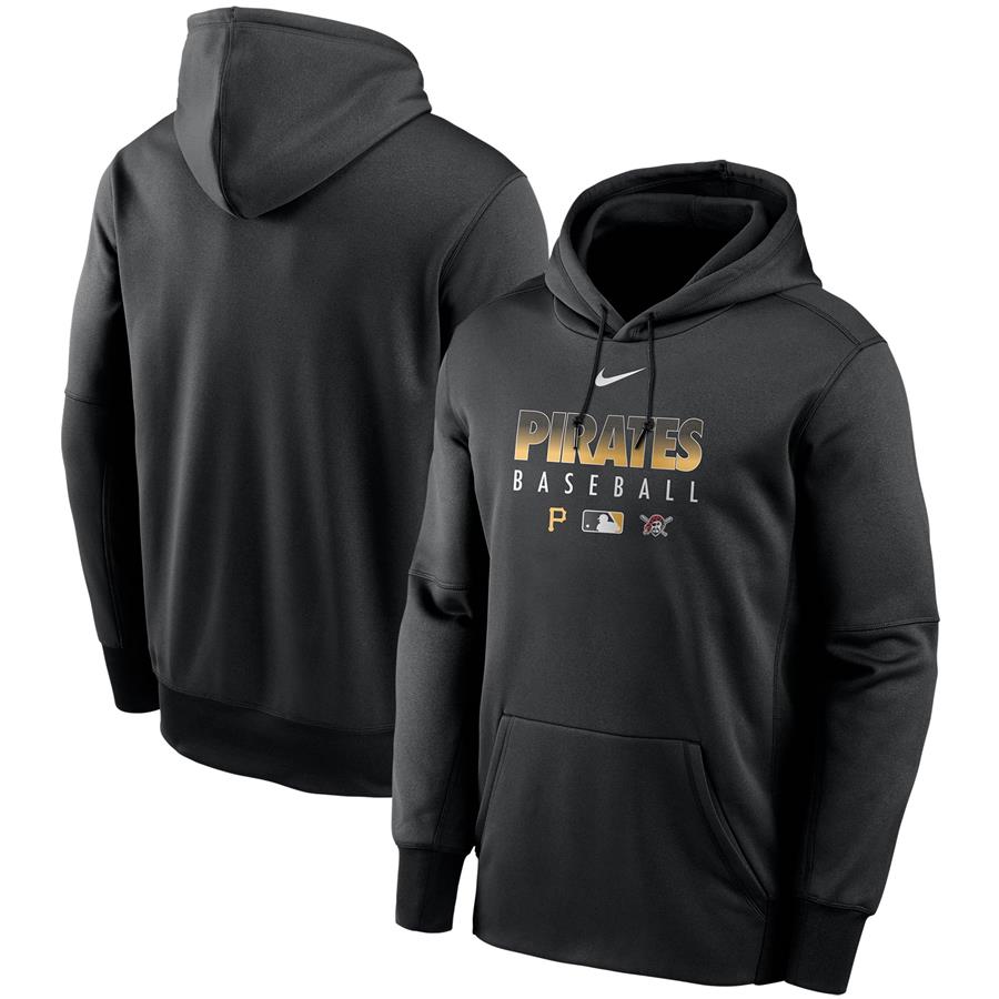 Pittsburgh Pirates Nike Authentic Collection Therma Performance Pullover Hoodie - Black