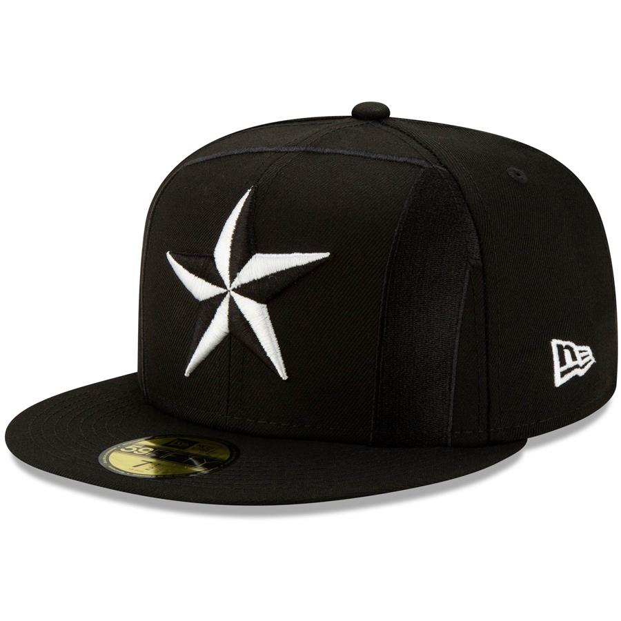 Texas Rangers New Era Monochrome Logo Elements 59FIFTY Fitted Hat - Black