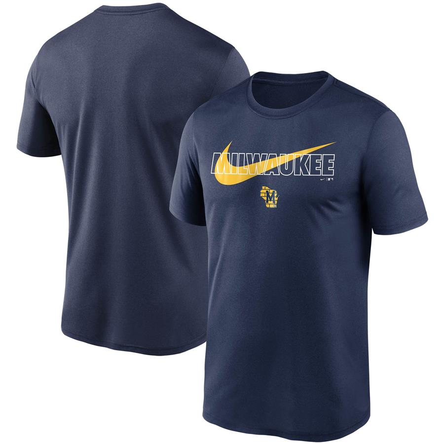 Milwaukee Brewers Nike City Swoosh Legend Performance T-Shirt - Navy