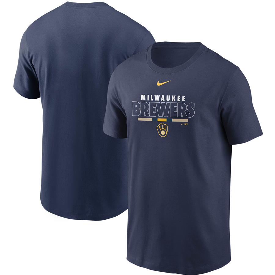Milwaukee Brewers Nike Color Bar T-Shirt - Navy