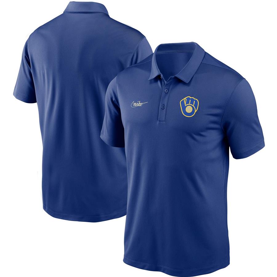 Milwaukee Brewers Nike Cooperstown Collection Logo Franchise Performance Polo - Royal