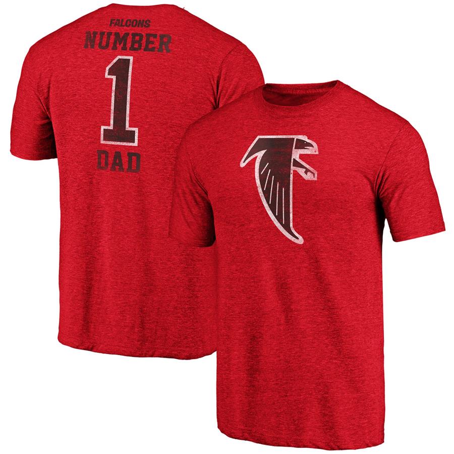Atlanta Falcons Fanatics Branded Greatest Dad Retro Tri-Blend T-Shirt - Heathered Red