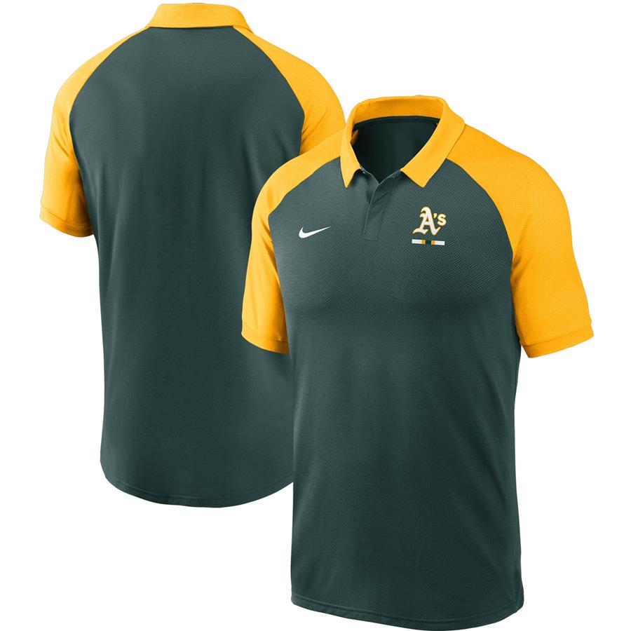 Oakland Athletics Nike Legacy Tri-Blend Raglan Performance Polo - Green