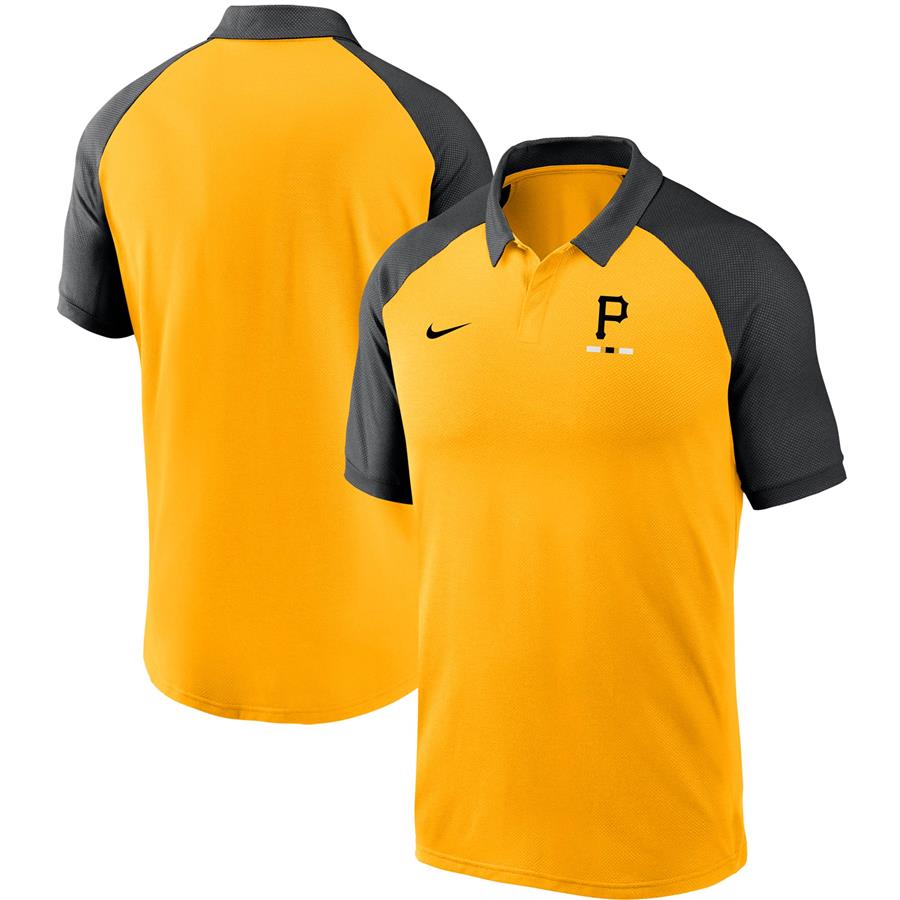 Pittsburgh Pirates Nike Legacy Tri-Blend Raglan Performance Polo - Gold
