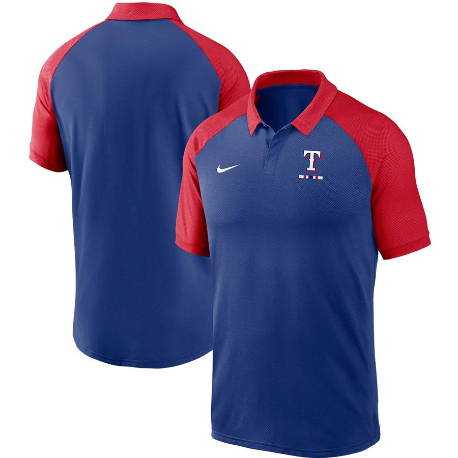 Texas Rangers Nike Legacy Tri-Blend Raglan Performance Polo - Royal