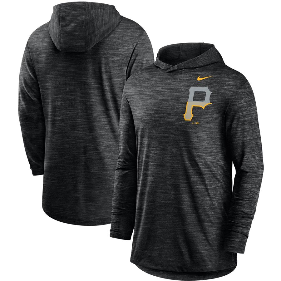 Pittsburgh Pirates Nike Split Logo Performance Long Sleeve Hoodie Top - Black