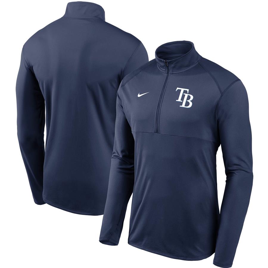 Tampa Bay Rays Nike Team Logo Element Performance Half-Zip Pullover Jacket - Navy