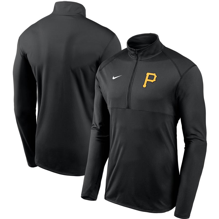 Pittsburgh Pirates Nike Team Logo Element Performance Half-Zip Pullover Jacket - Black