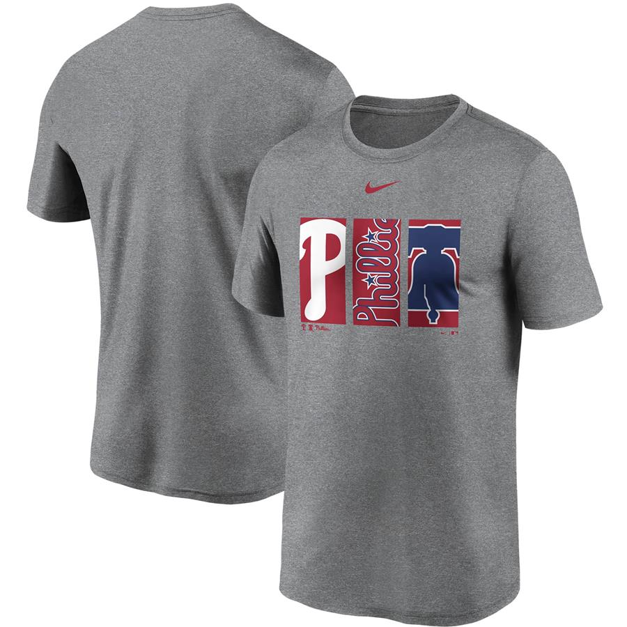 Philadelphia Phillies Nike Tryptich Logo Legend Performance T-Shirt - Gray