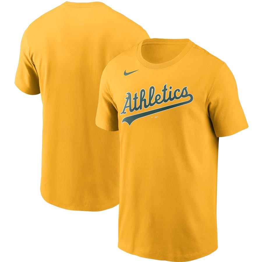 Oakland Athletics Nike Team Wordmark T-Shirt - Gold