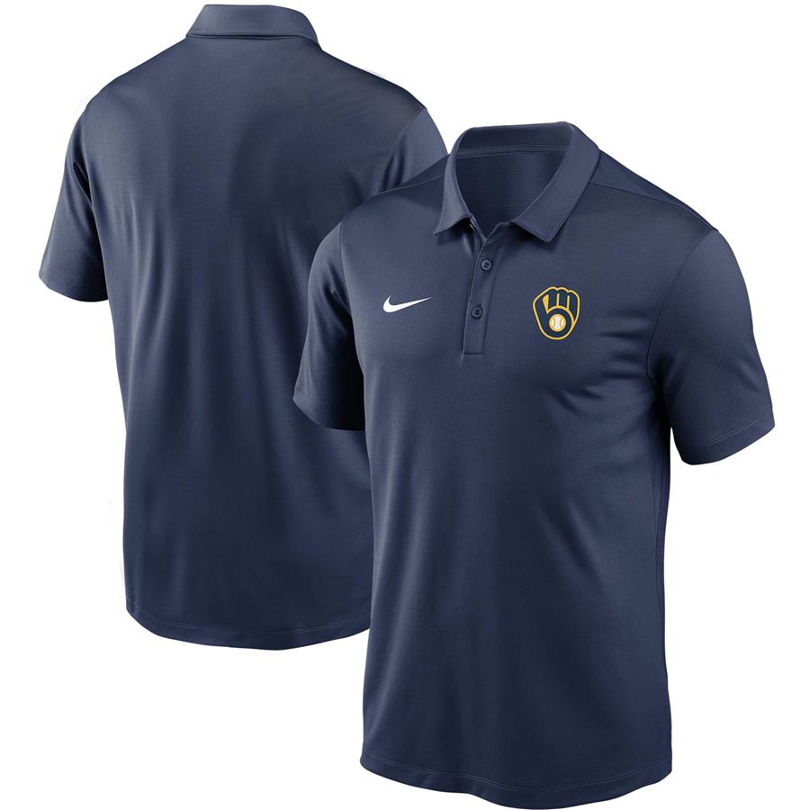 Milwaukee Brewers Nike Team Logo Franchise Performance Polo - Navy