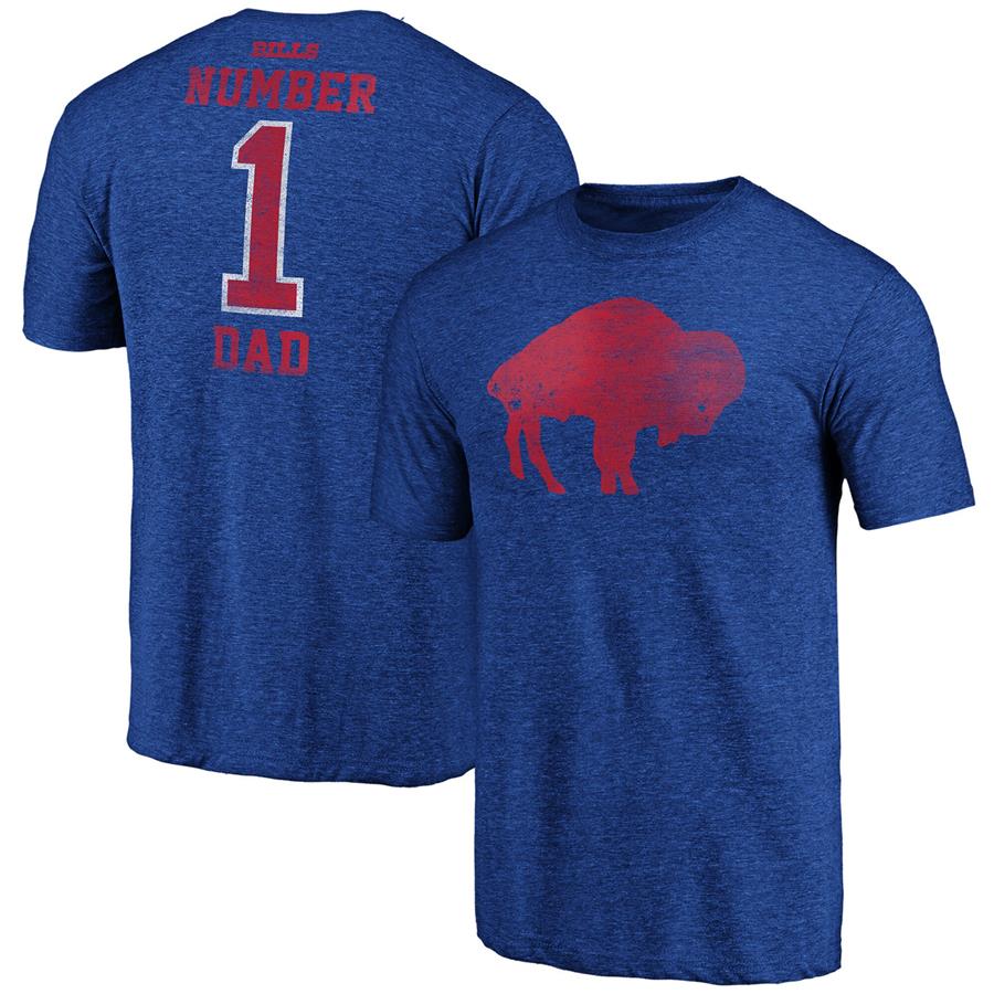 Buffalo Bills Fanatics Branded Greatest Dad Retro Tri-Blend T-Shirt - Heathered Royal